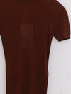 OUDE WAAG 25 Autumn and Winter Curved Thread Short Sleeve Knit Top T-shirt OW-OW-25AW-KT04V1BR450-HZ Red Brown